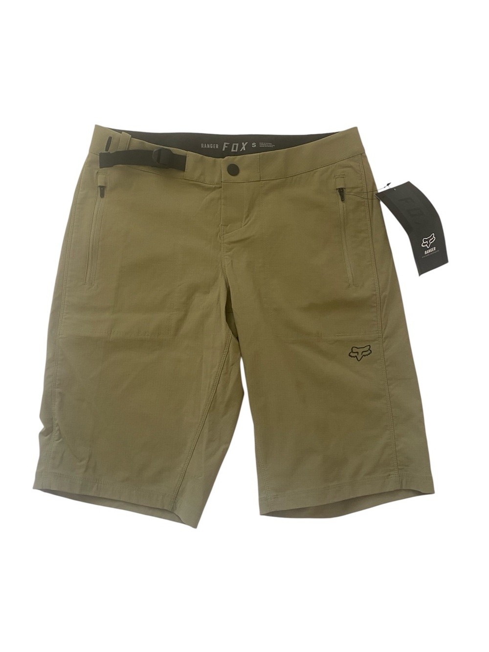 Fox Olive Green Mountain Bike Shorts with Integrated Belt